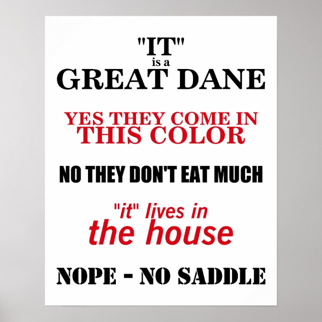 Great dane Walking Svarswers Poster (Framsidan)