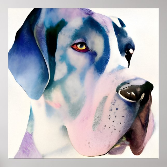 Great dane Watercolor Poster (Framsidan)