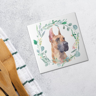 Great dane Watercolor Watercolor Wand Kakelplatta