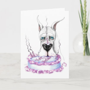 Great dane White Birthday Cake Kort