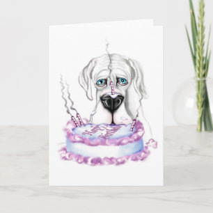 great dane White UC Birthday Cake Kort
