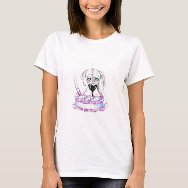 Great dane White UC Birthday Cake Tee (Framsida)
