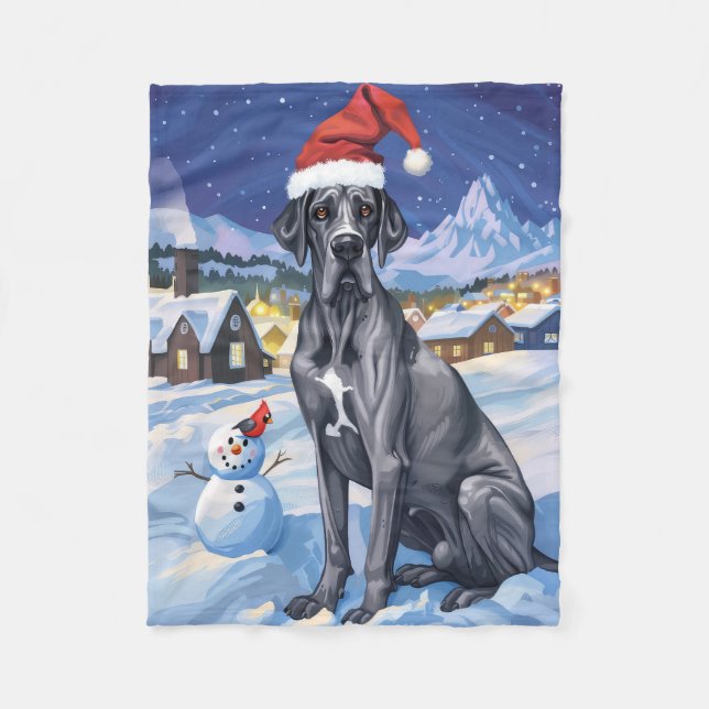 Great dane Winter Wonderland jul Joy Fleecefilt (Framsidan)