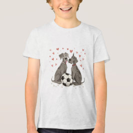 Great Dane with soccer ball for Valentine's Day T Shirt