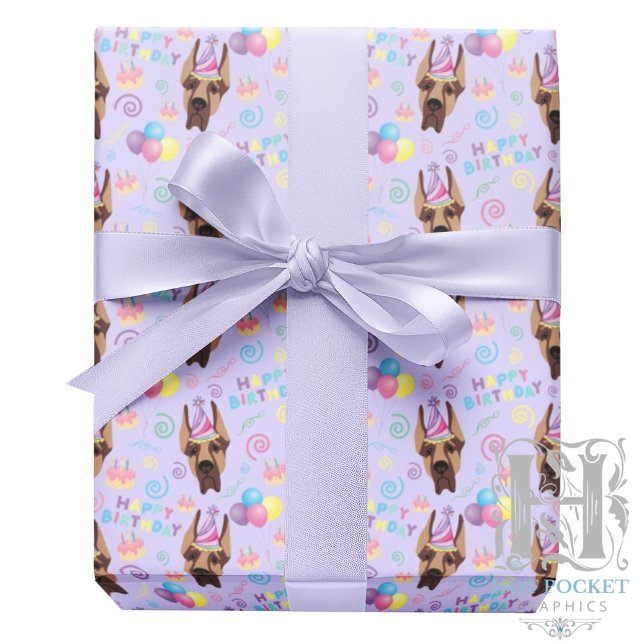 Great Dane Wrapping Paper in Purple Presentpapper (Skapare uppladdad)
