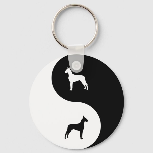 Great dane Yin Yang Nyckelring (Framsida)