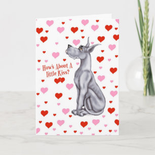 Great daneblåttvalentin kyss för dag helgkort