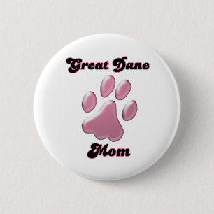 Great danemamman rosa Pawprint - knäppas Knapp