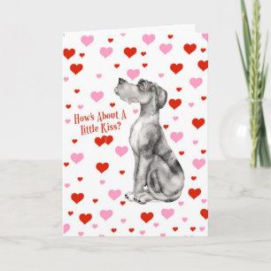 Great daneMerle UC valentin kyss för dag Helgkort
