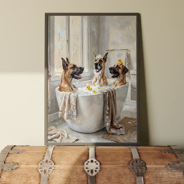 Great Danes Bathroom Tub Poster Art Print