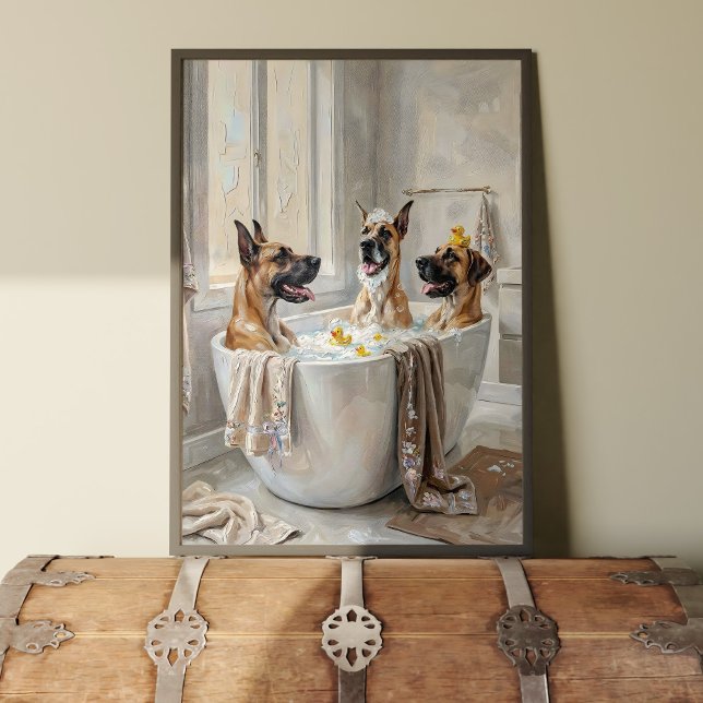 Great Danes Bathroom Tub Poster Art Print (Skapare uppladdad)