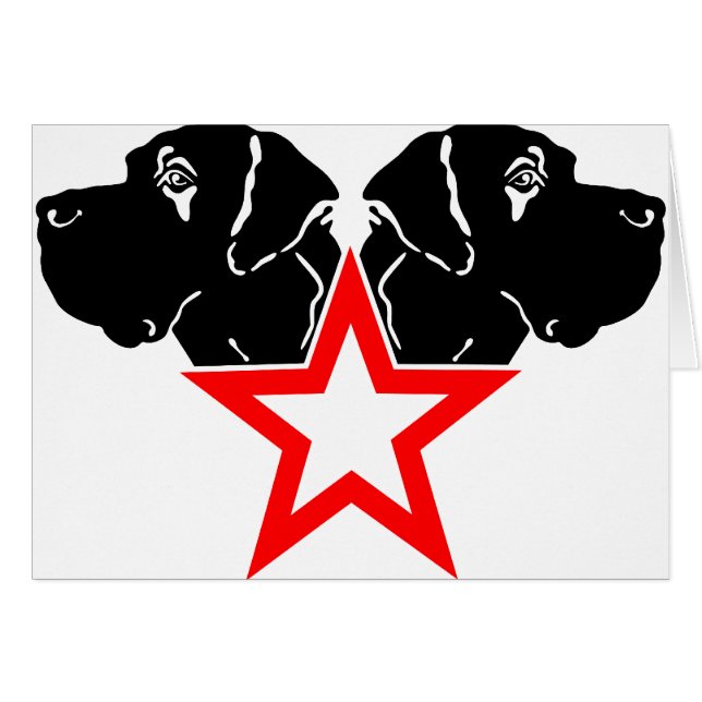 Great Danes stjärnhuvud Hälsningskort (Framsidan Horizontal)