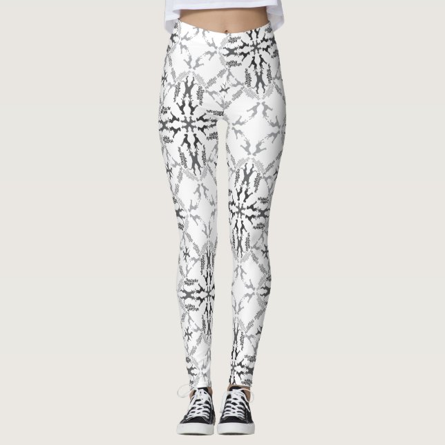 Great Danes Svarta och Vita Leggings (Framsida)