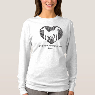 Great danevänner klottrar hjärtalogotypen t-shirt