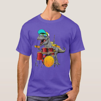 Great Dinosaurs Drums Music Playing re Design Smal T Shirt