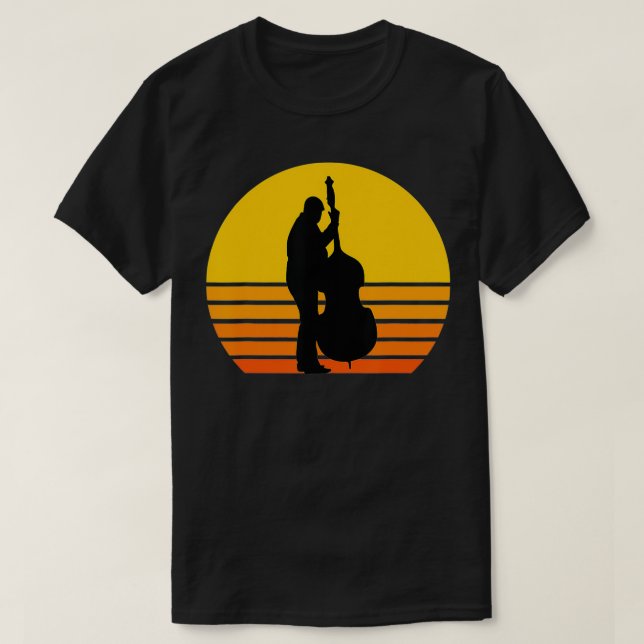 Great Double Bass Silhouette Gift Music  T Shirt (Design framsida)