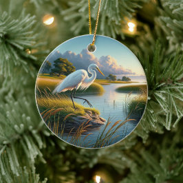 Great Egret Keepsake Julgransprydnad Keramik