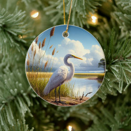 Great Egret Keepsake Julgransprydnad Keramik