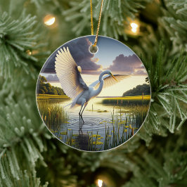 Great Egret Keepsake Julgransprydnad Keramik