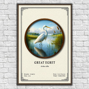Great Egret Zoologi Serie Poster