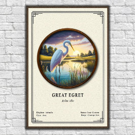 Great Egret Zoologi Serie Poster