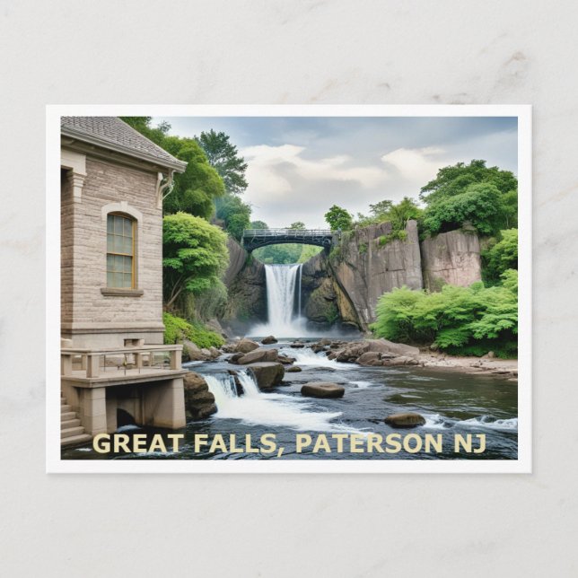 Great Falls, Paterson NJ Vykort (Framsida)