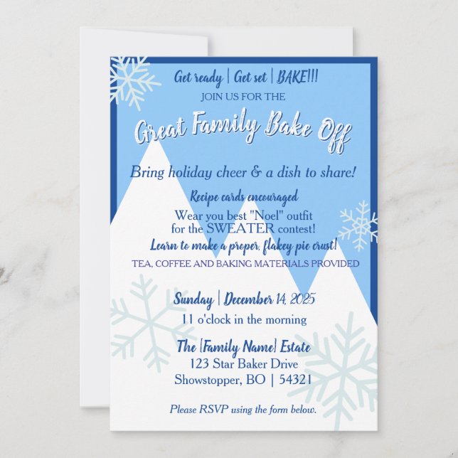 Great Family Bake Off Invitation Inbjudningar (Framsida)