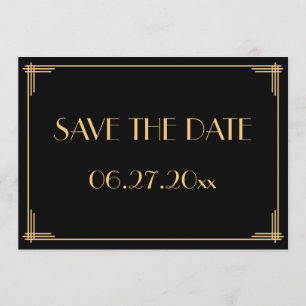 Great Gatsby Art Deco Bröllop Spara Datum Kort