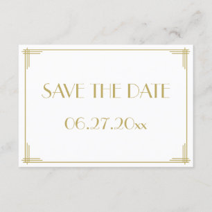 Great Gatsby Art Deco Bröllop Spara Datum Kort