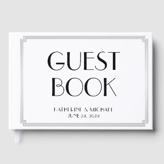 Great Gatsby Art Deco Silver Wedding Guest Book Gästböcker