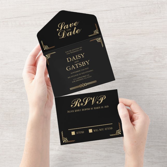 Great Gatsby Spara datum RSVP (Tearaway)