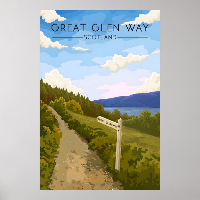 Great Glen Way Scotland Travel Poster (Framsidan)