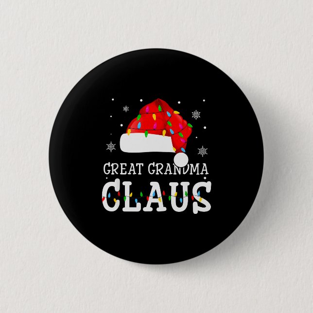 Great Grandma Claus Cool Holiday Matching Pajamas  Knapp (Framsida)