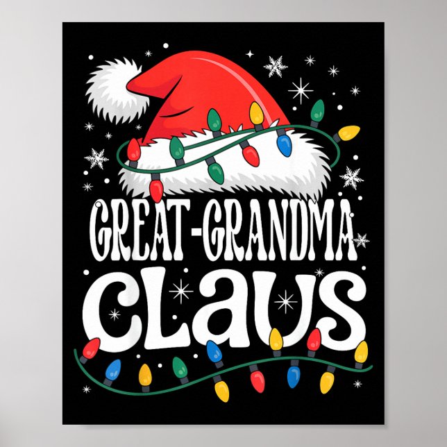 Great-grandma Claus Funny Xmas Christmas Grandma H Poster (Framsidan)