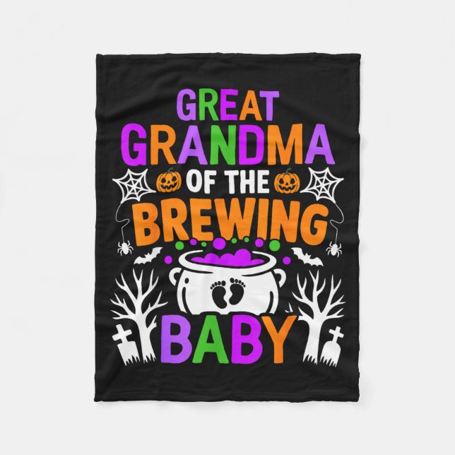 Great Grandma Of The Brewing Baby Halloween Costum Fleecefilt (Framsidan)