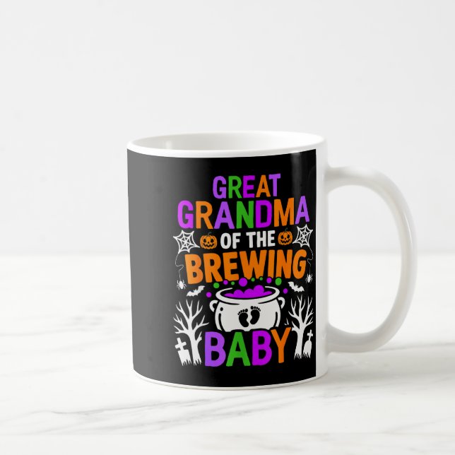 Great Grandma Of The Brewing Baby Halloween Costum Kaffemugg (Höger)
