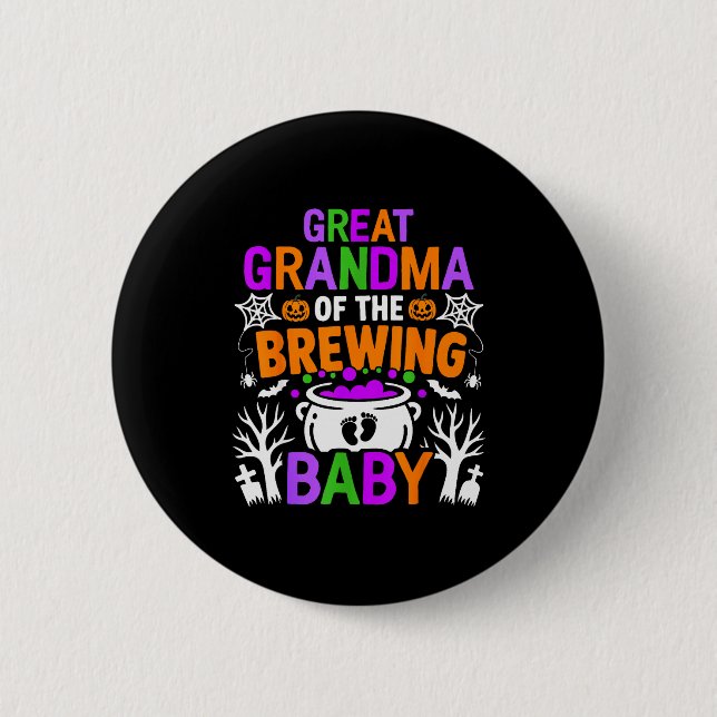 Great Grandma Of The Brewing Baby Halloween Costum Knapp (Framsida)