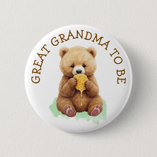 Great Grandma to Be | Bear Boy's Baby Shower Knapp (Framsida)