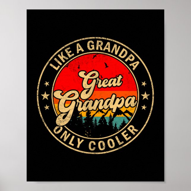 Great Grandpa Like A Grandpa Only Cooler Retro For Poster (Framsidan)