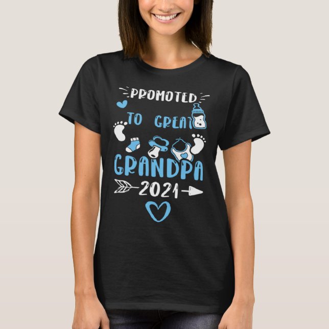 Great Grandpa Promoted to Great Grandpa 2021  Baby T Shirt (Framsida)