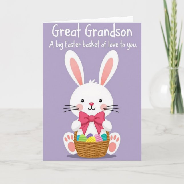 Great Grandson Easter Basket Card Kort (Framsida)