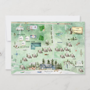 Great Herring Pond Bröllops Kart Itinerary Inbjudningar