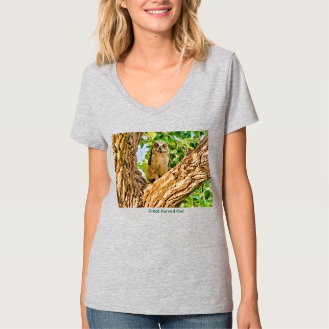 Great Horned Owl in Colorado T Shirt (Framsida)