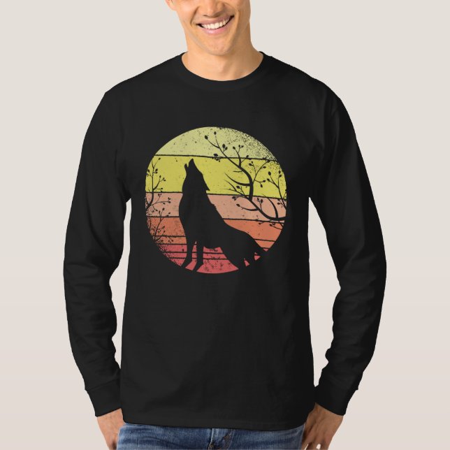 Great howling wolf motif t shirt (Framsida)