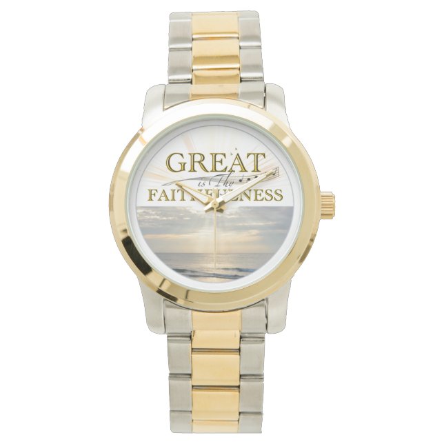 Great Is Thy Faithfulness KJV Scripture quote Armbandsur (Framsida)