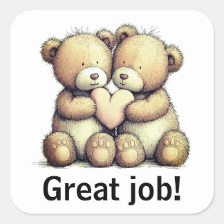 Great job stickers fyrkantigt klistermärke