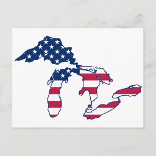Great Lakes amerikanska flaggan Vykort
