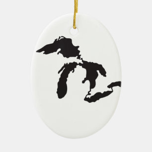 Great Lakes anpassningsbarillustration Julgransprydnad Keramik