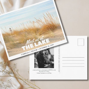 Great Lakes-bröllop Spara datum Postkort Vykort