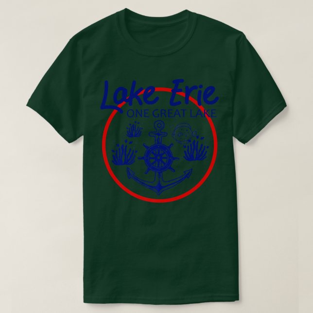 Great Lakes Lake Erie Fishing And Boating Lovers 3 T Shirt (Design framsida)